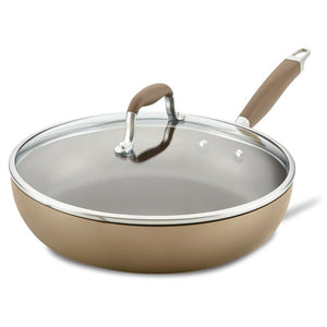 12-Inch Deep Nonstick Frying Pan with Lid