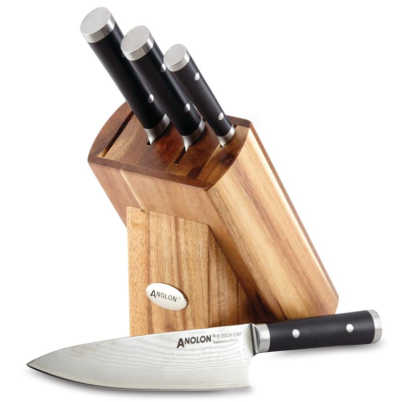 Imperion Damascus Knife Block Set